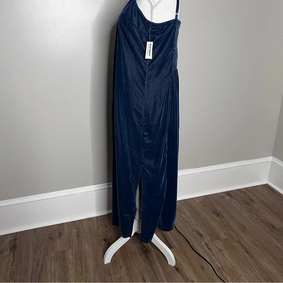 Old Navy Dark Teal Sleeveless Velvet Slip Maxi Dress Obscure Night Women Size XL - Picture 6 of 16